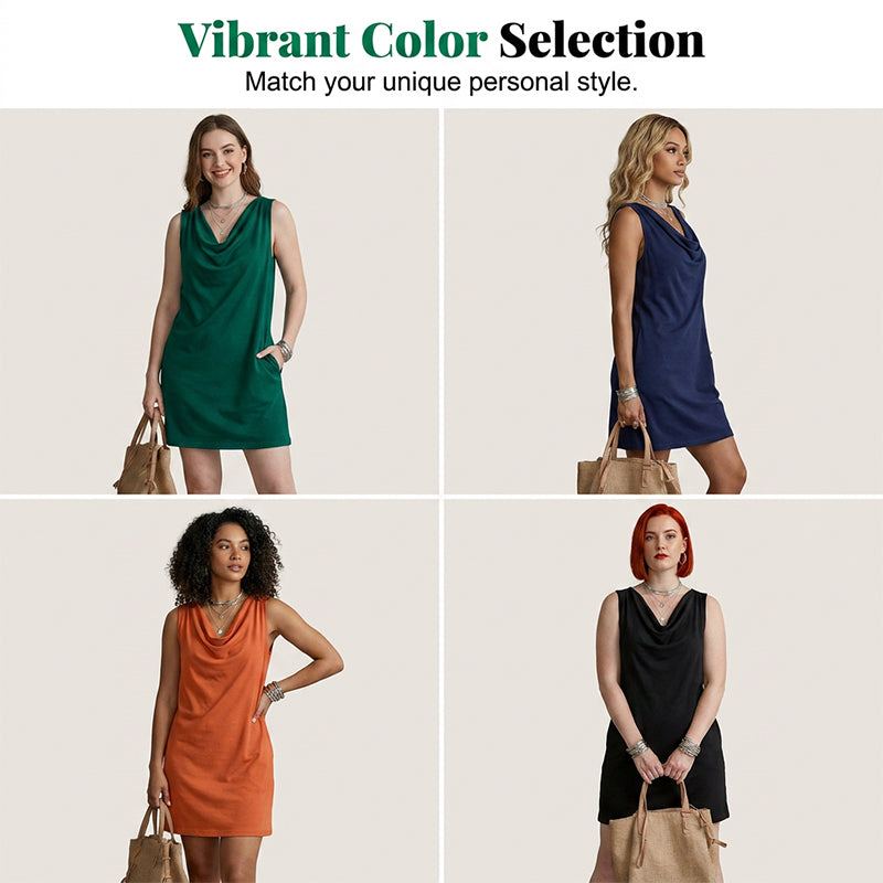 Yasmin – Sleeveless Cowl Neck Dress