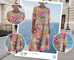 Aurora – Watercolour Floral Midi Dress